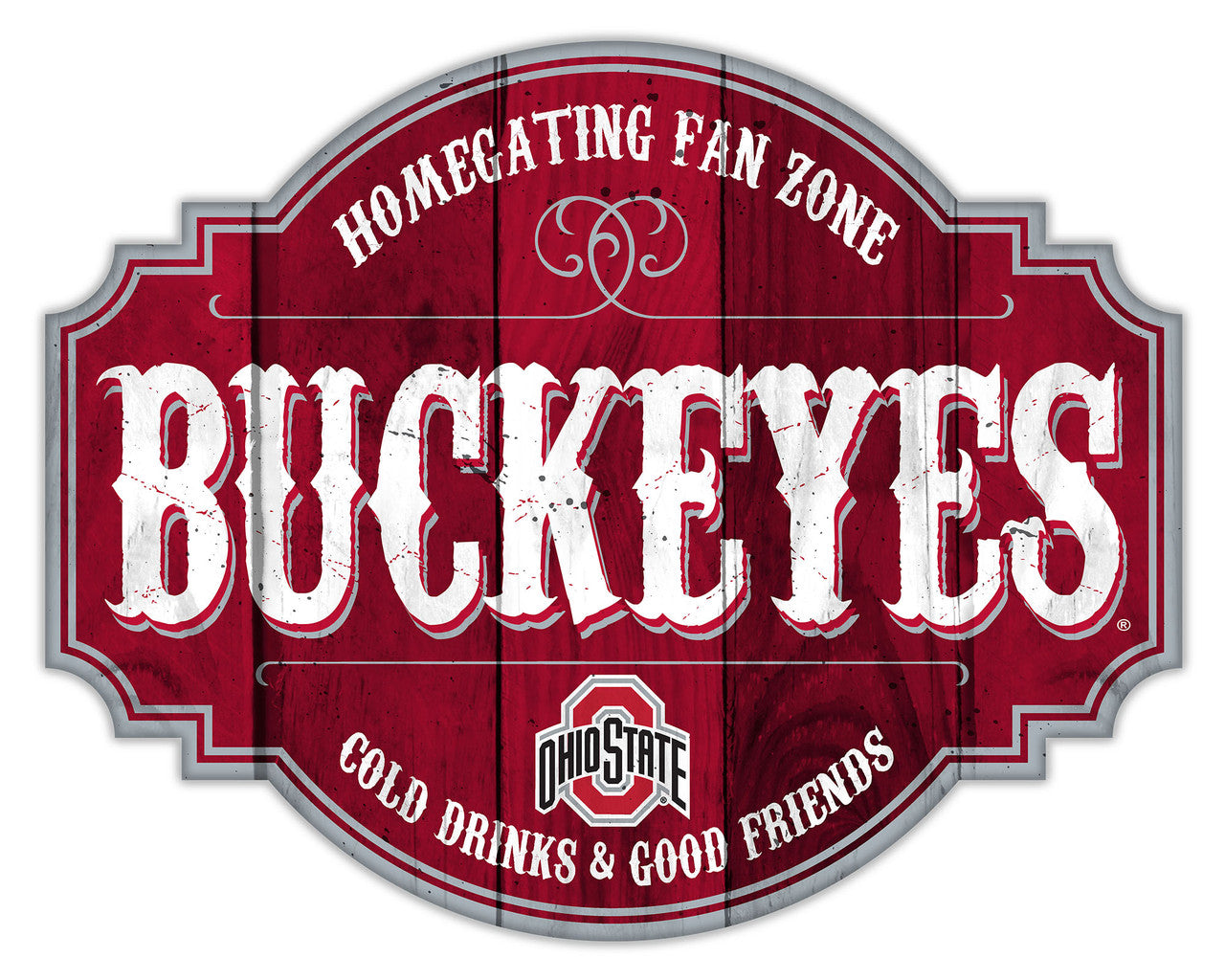 Fan Creations Ohio State Buckeyes 12 Inch Homegating Tavern Wood Sign Fan Gear NCAA Ohio State Buckeyes