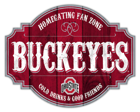 Fan Creations Ohio State Buckeyes 12 Inch Homegating Tavern Wood Sign Fan Gear NCAA Ohio State Buckeyes