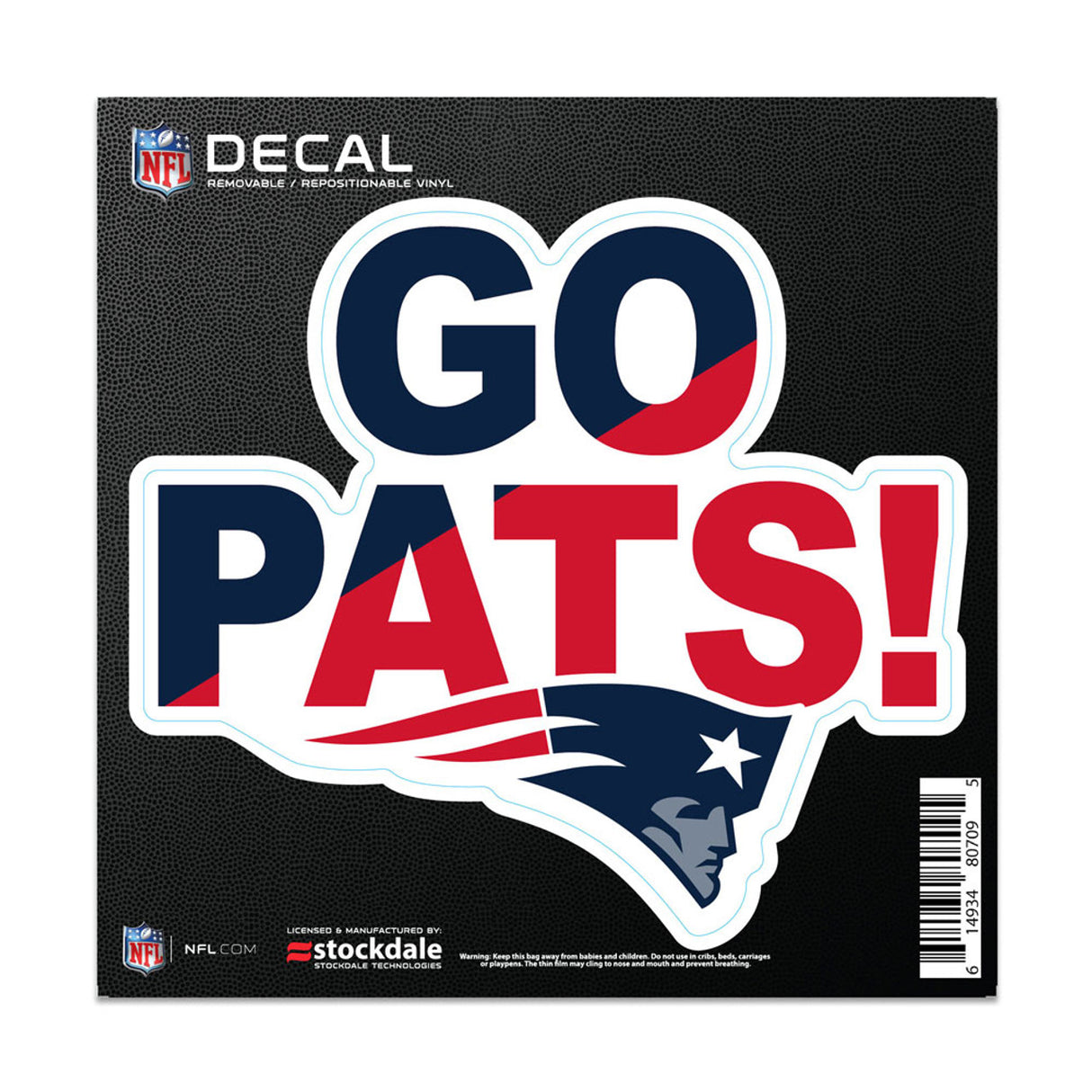 Wincraft New England Patriots All Surface Slogan Decal 6x6 Fan Gear NFL New England Patriots