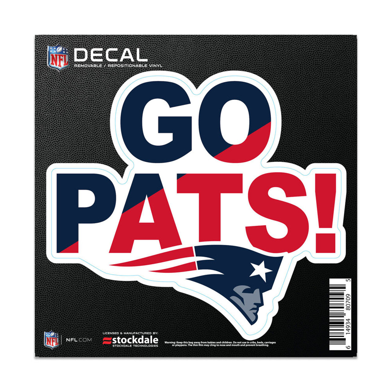 Wincraft New England Patriots All Surface Slogan Decal 6x6 Fan Gear NFL New England Patriots