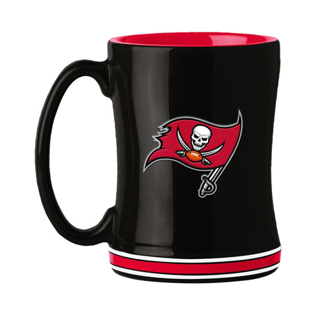 Logo Brands Tampa Bay Buccaneers Team Color 14oz Sculpted Relief Coffee Mug Fan Gear NFL Tampa Bay Buccaneers