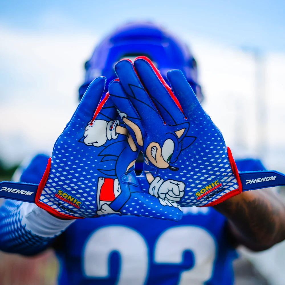 Phenom Elite Men's Sonic the Hedgehog Football Gloves - VPS5 Football Gloves Adult