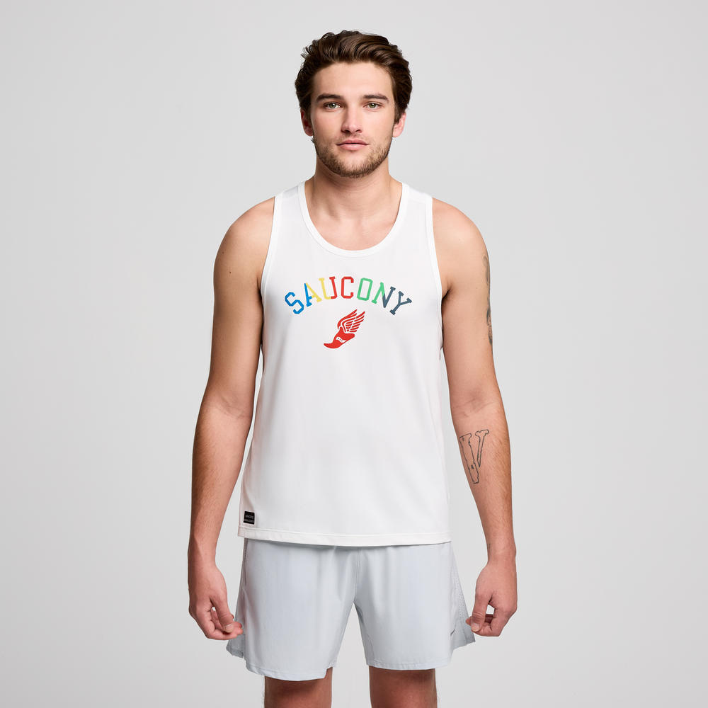 Saucony Men's Stopwatch Graphic Singlet SAM800376 Mens Apparel Shirts & Tops