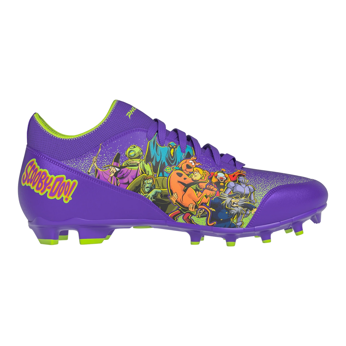 Phenom Elite Men's Scooby-Doo 'Unmasked' Purple Velocity 3.0 Football Cleats Football Footwear Adult