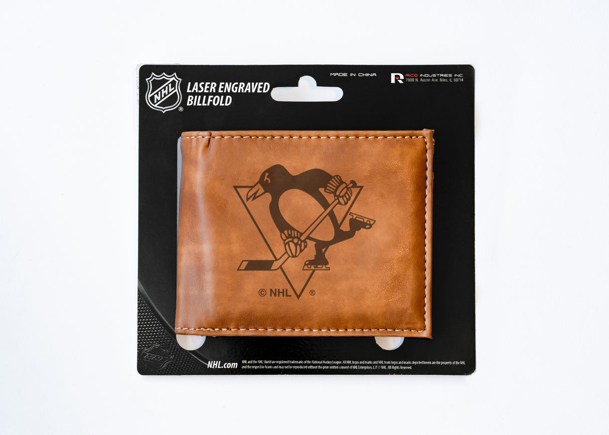 NHL Pittsburgh Penguins Laser Engraved Billfold Fan Gear NHL Pittsburgh Penguins