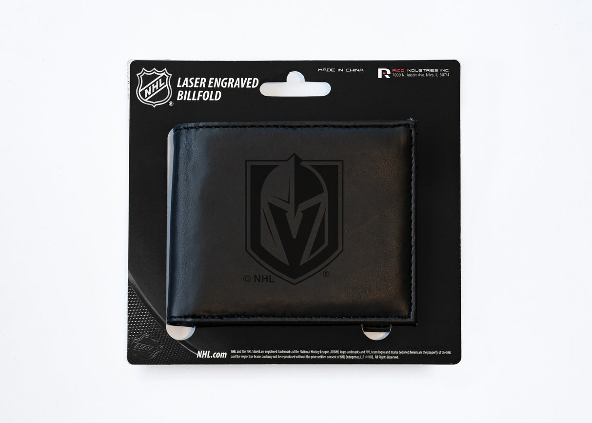 NHL Vegas Golden Knights Laser Engraved Billfold Fan Gear NHL Vegas Golden Knights