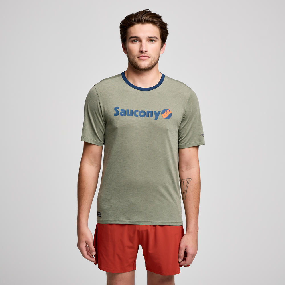 Saucony Men's Stopwatch Graphic Short Sleeve SAM800378 Mens Apparel Shirts & Tops