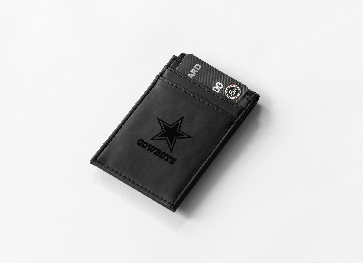 NFL Dallas Cowboys Laser Engraved Front Pocket Wallet Fan Gear NFL Dallas Cowboys