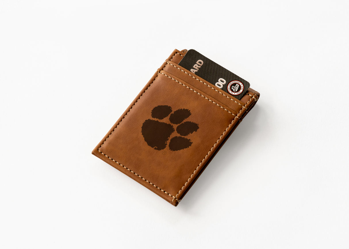 NCAA Clemson Tigers Laser Engraved Front Pocket Wallet Fan Gear NCAA Clemson Tigers