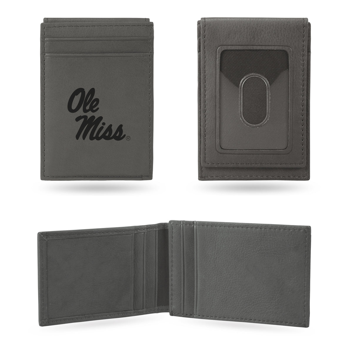 NCAA Mississippi Rebels - Ole Miss Laser Engraved Front Pocket Wallet Fan Gear NCAA Mississippi Rebels