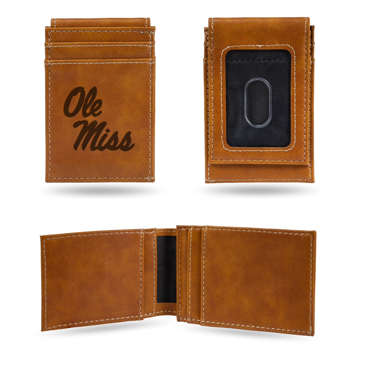 NCAA Mississippi Rebels - Ole Miss Laser Engraved Front Pocket Wallet Fan Gear NCAA Mississippi Rebels
