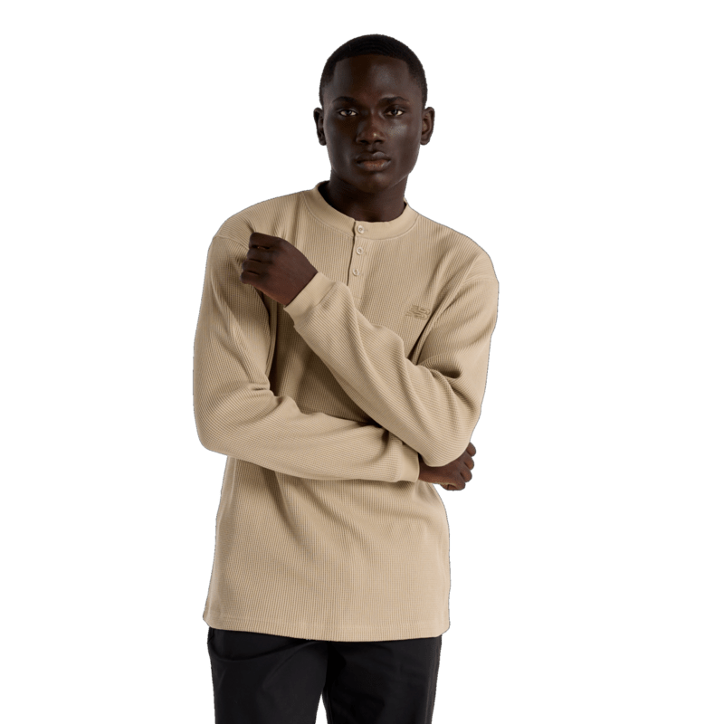 New Balance Men's Waffle Knit Long Sleeve Henley Mens Apparel Shirts & Tops