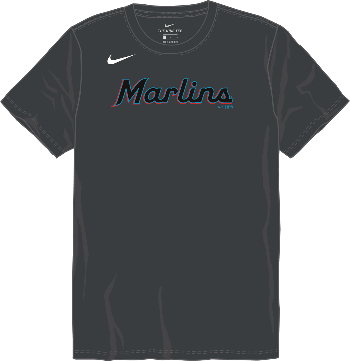 Nike Miami Marlins Youth Institutional Short Sleeve Cotton Tee Fan Gear MLB Miami Marlins
