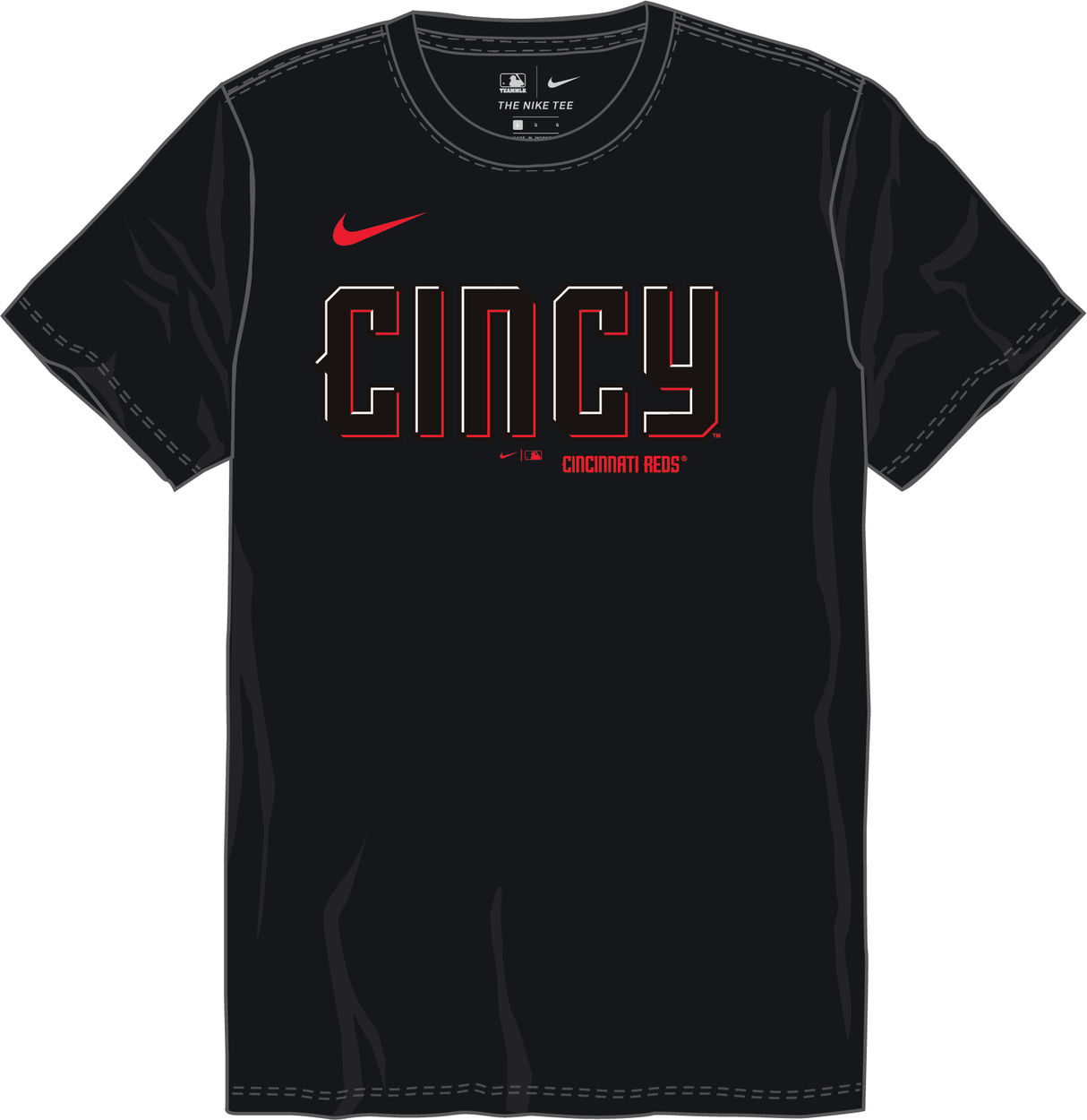 Nike Cincinnati Reds Youth Crew Neck Synthetic City Connect Tee Fan Gear MLB Cincinnati Reds