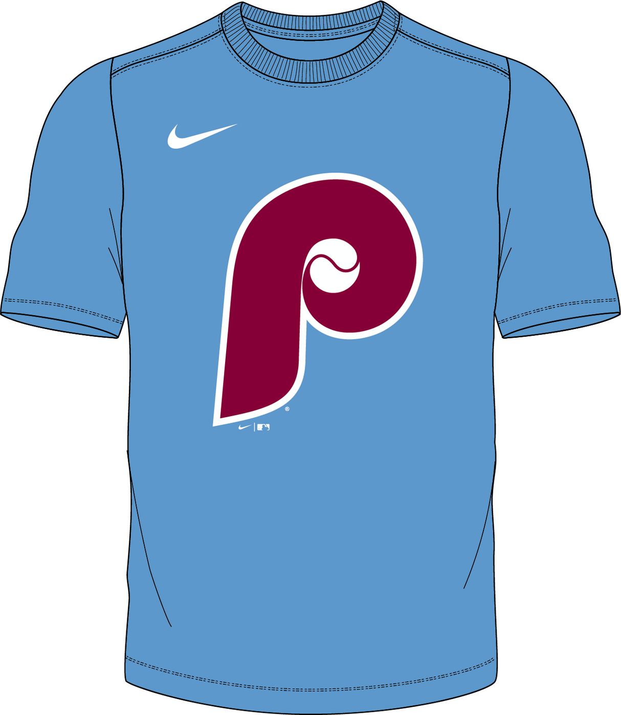 Nike Philadelphia Phillies 80s Youth Institutional Short Sleeve Cooperstown Crew Neck
