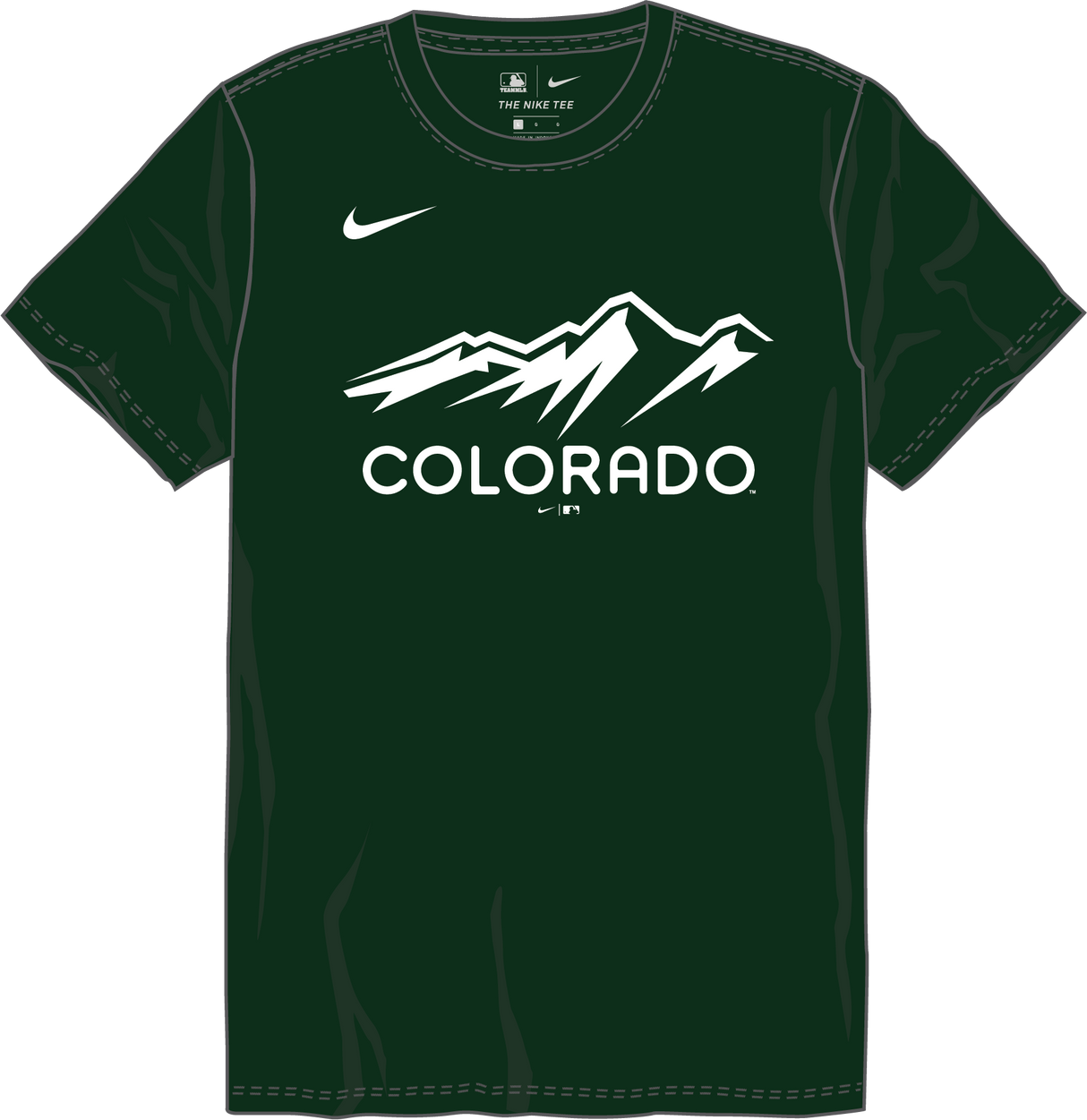 Nike Colorado Rockies Youth Crew Neck Synthetic City Connect Tee
