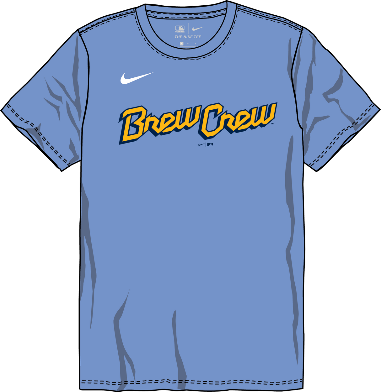 Nike Milwaukee Brewers Youth Institutional Short Sleeve Crew Neck Tee Fan Gear MLB Milwaukee Brewers