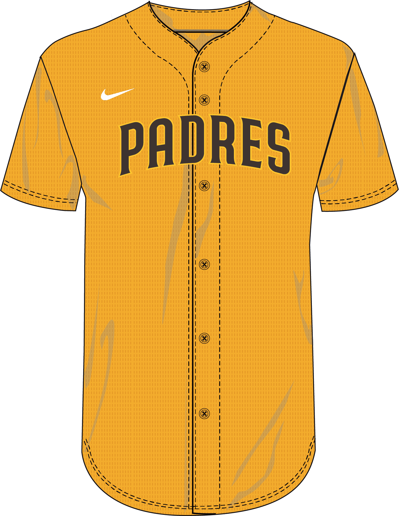 Nike San Diego Padres Youth Institutional Full Button Jersey Fan Gear MLB San Diego Padres
