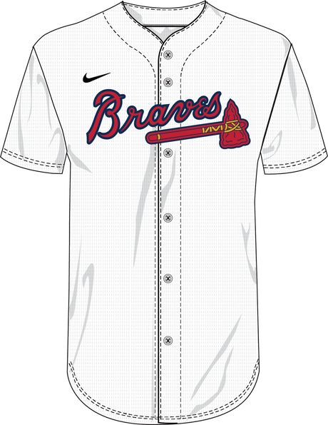 Nike Atlanta Braves Youth Institutional Full Button Jersey Fan Gear MLB Atlanta Braves