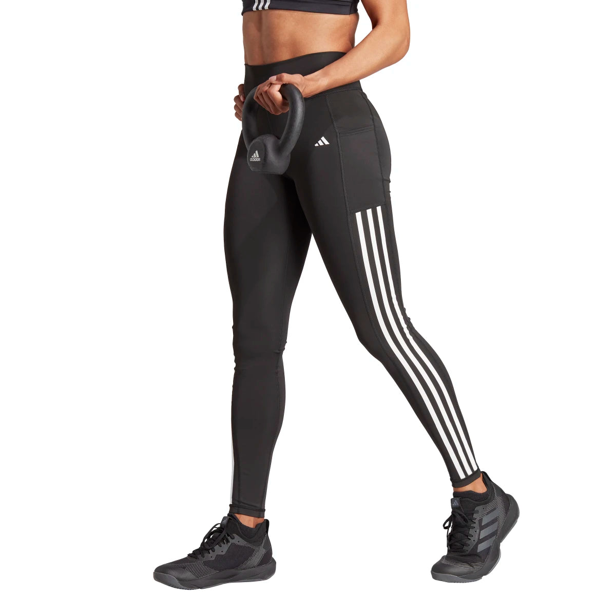 adidas Women's Optime 3-Stripes Leggings Womens Apparel Pants & Sweatpants