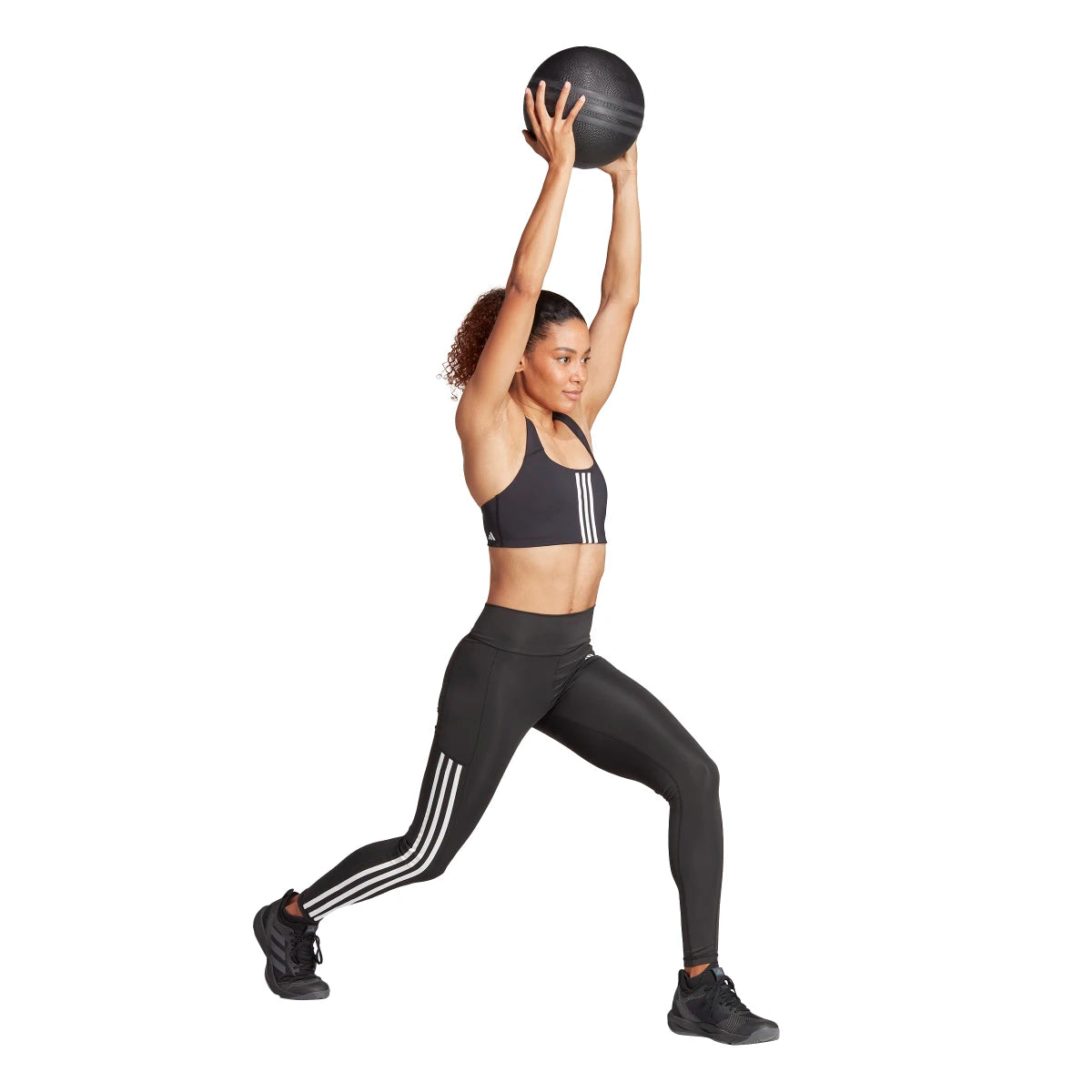 adidas Women's Optime 3-Stripes Leggings Womens Apparel Pants & Sweatpants