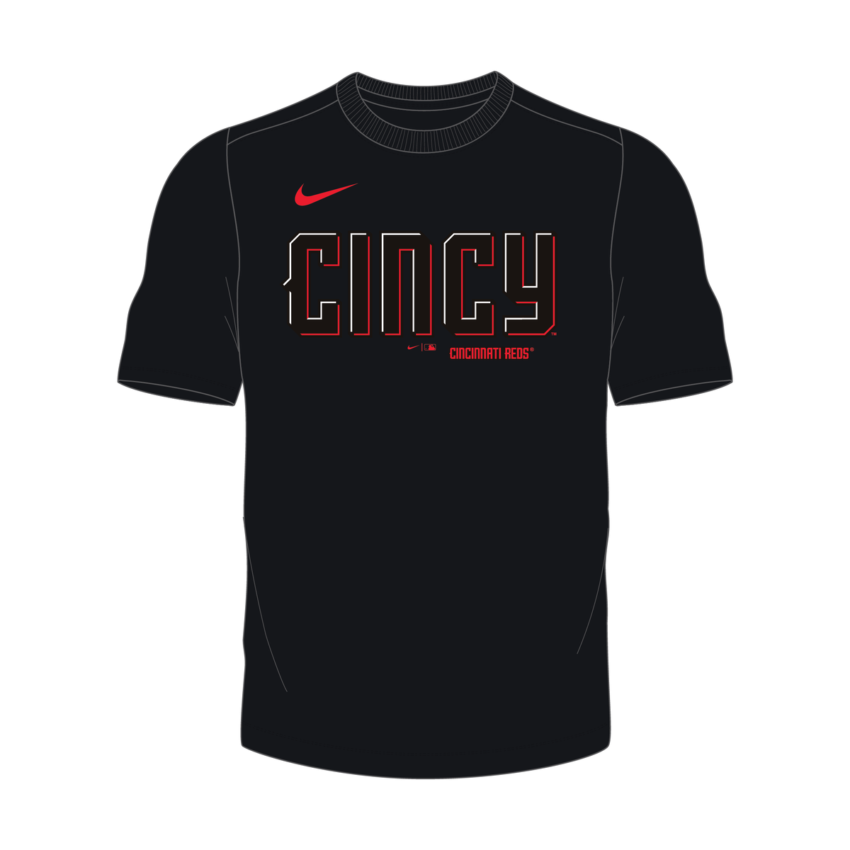 Nike Cincinnati Reds Men's Crew Neck Synthetic City Connect Tee