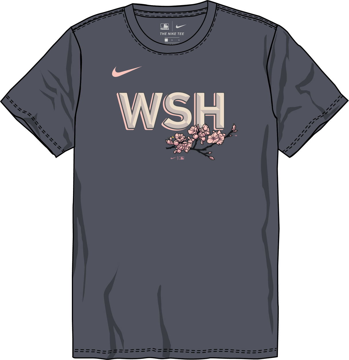Nike Washington Nationals Youth Crew Neck Synthetic Tee