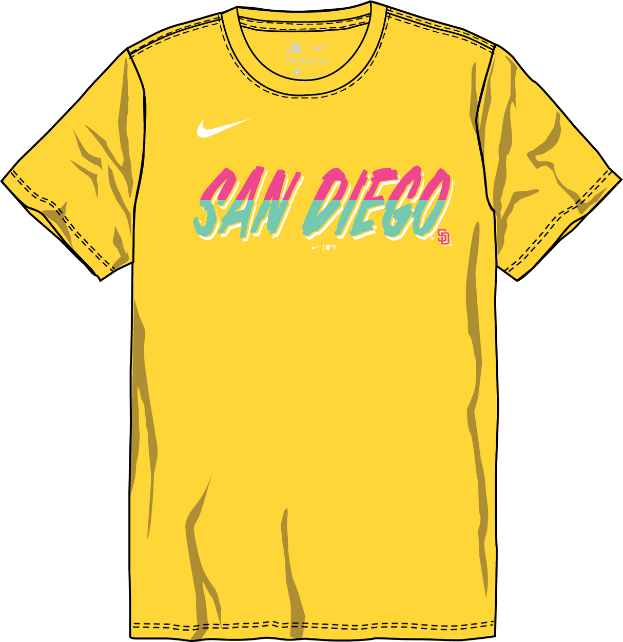 Nike San Diego Padres Youth Institutional Short Sleeve Crew Neck Tee