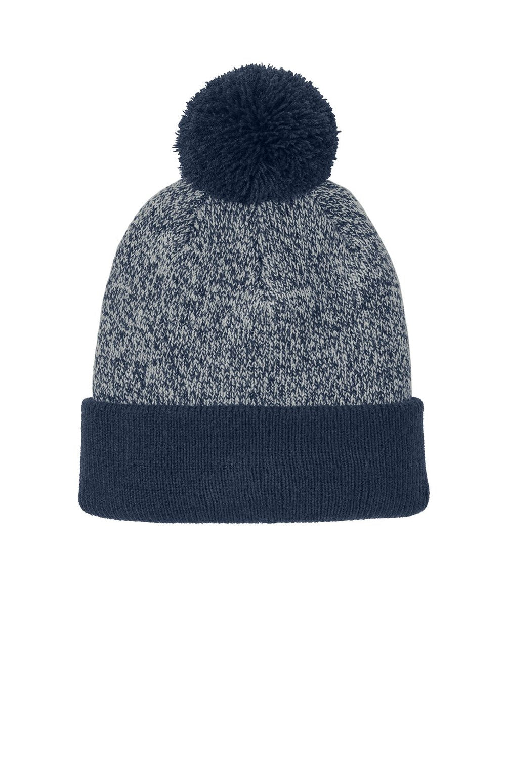 Sport-Tek Unisex Halftime Heather Pompom Beanie STC68 Unisex Accessories Hats & Caps