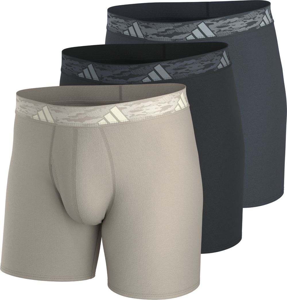 adidas Men's Microfiber 3-Pack Boxer Brief Mens Apparel Underwear