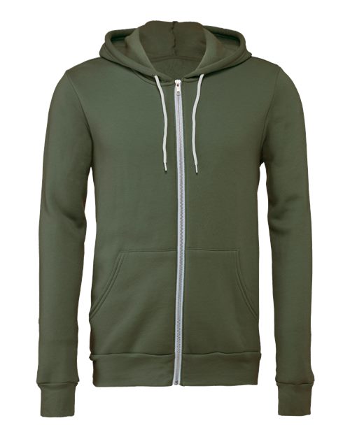 BELLA + CANVAS Unisex Sponge Fleece Full Zip Hoodie Mens Apparel Sweatshirts & Fleece