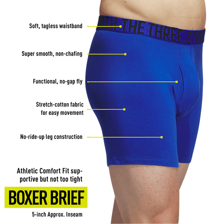 adidas Men's Stretch Cotton 4-Pack Boxer Brief Mens Apparel Underwear