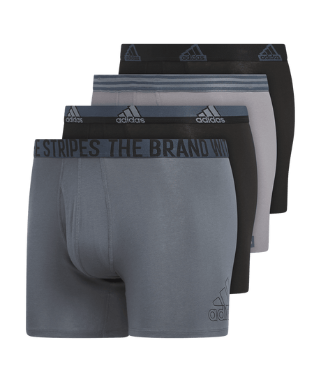 adidas Men's Stretch Cotton 4-Pack Boxer Brief Mens Apparel Underwear