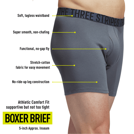 adidas Men's Stretch Cotton 4-Pack Boxer Brief Mens Apparel Underwear