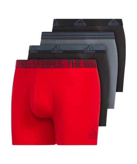 adidas Men's Stretch Cotton 4-Pack Boxer Brief Mens Apparel Underwear
