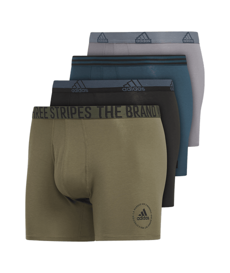 adidas Men's Stretch Cotton 4-Pack Boxer Brief Mens Apparel Underwear
