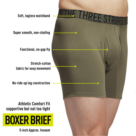 adidas Men's Stretch Cotton 4-Pack Boxer Brief Mens Apparel Underwear