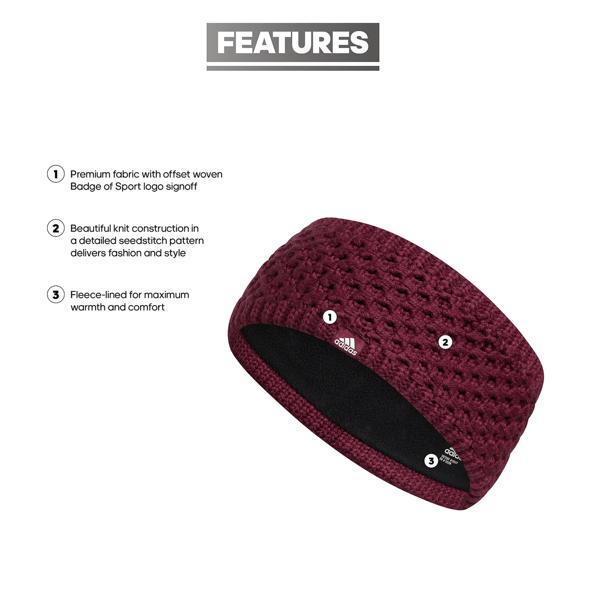 adidas Women's Crestline Headband Unisex Accessories Hats & Caps