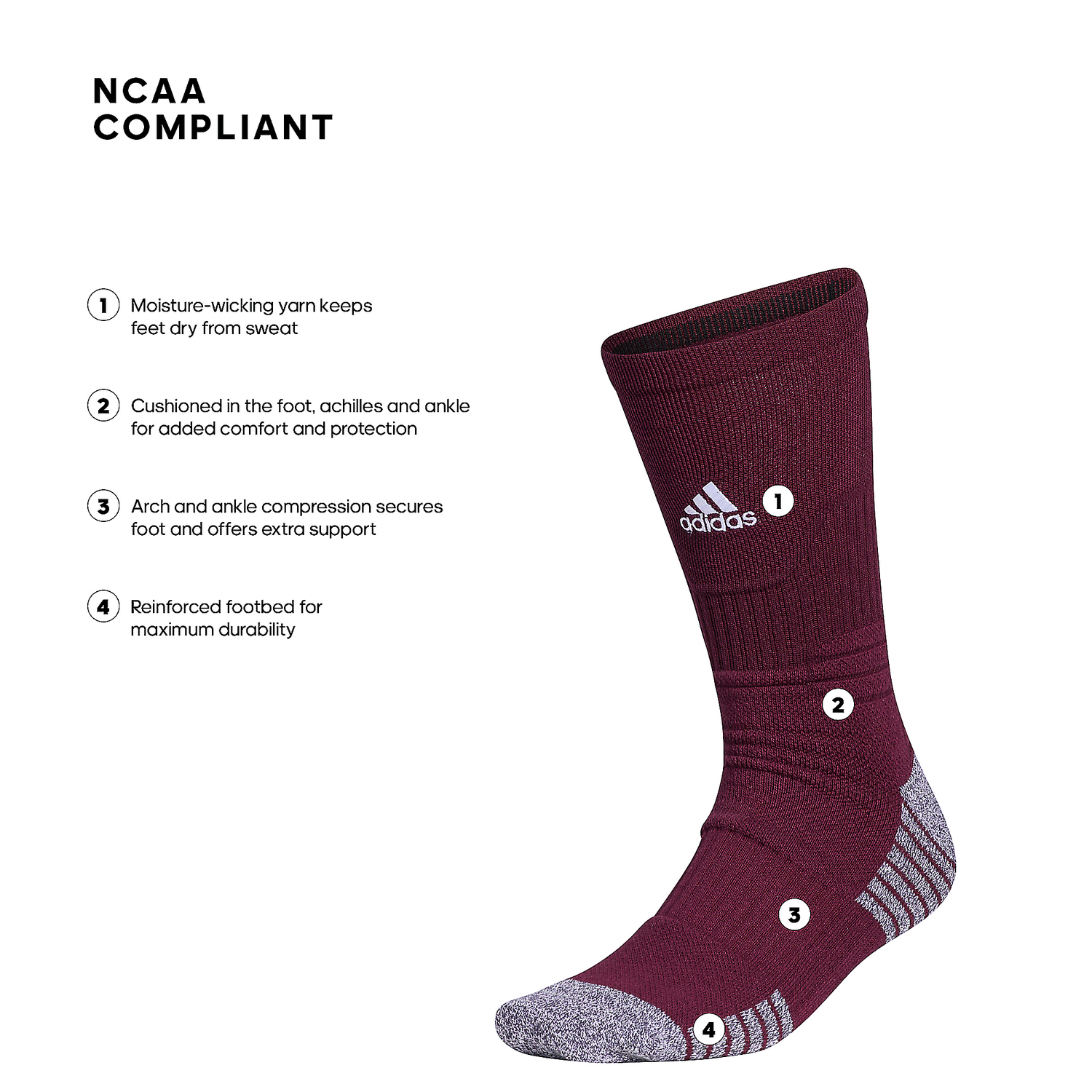 adidas 5-Star Team Cushioned Crew Socks Unisex Accessories Socks