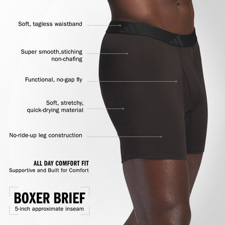 adidas Men's Luxe Comfort 3-Pack Boxer Brief Mens Apparel Underwear