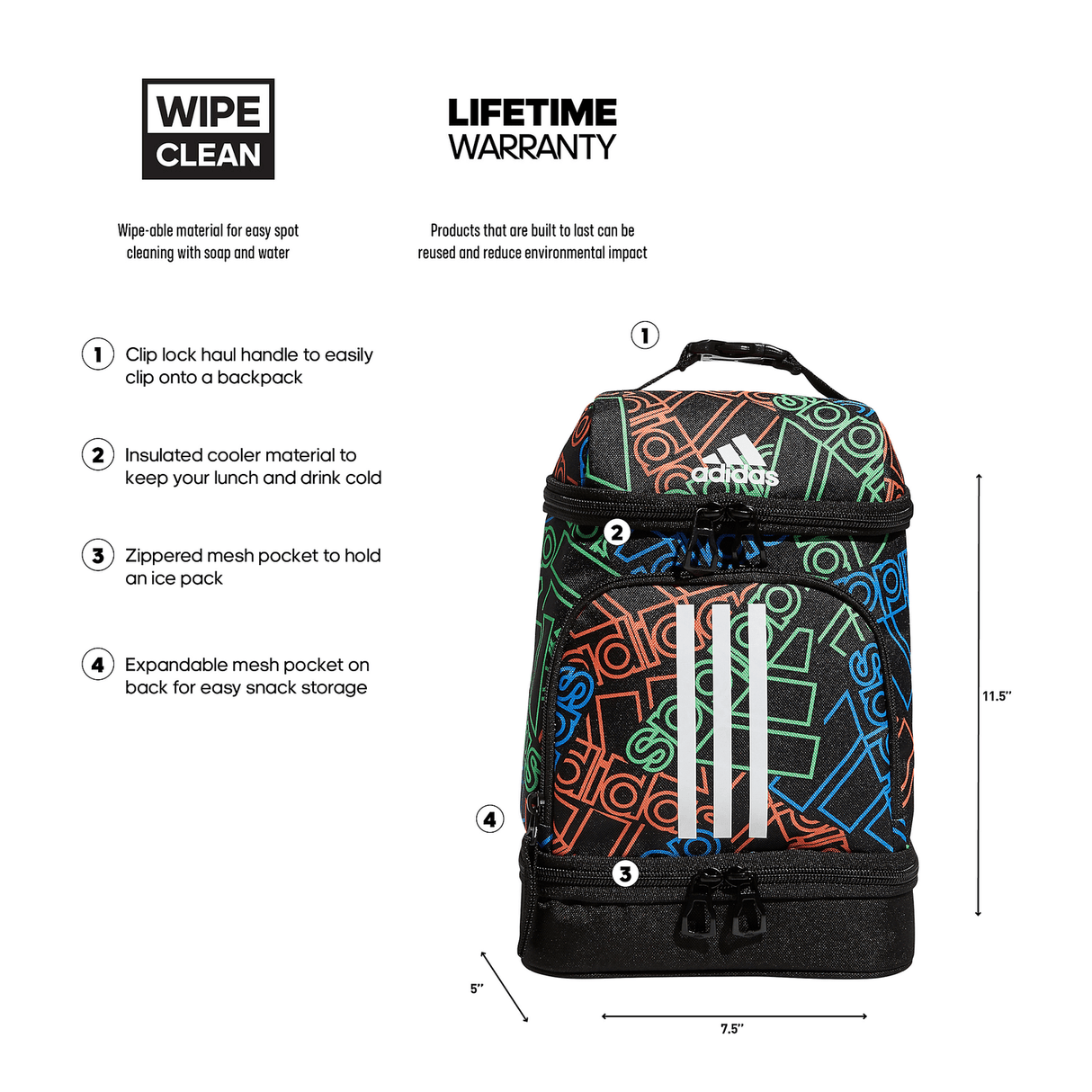 adidas Excel 2 Lunch Bag Unisex Accessories Bags & Backpacks