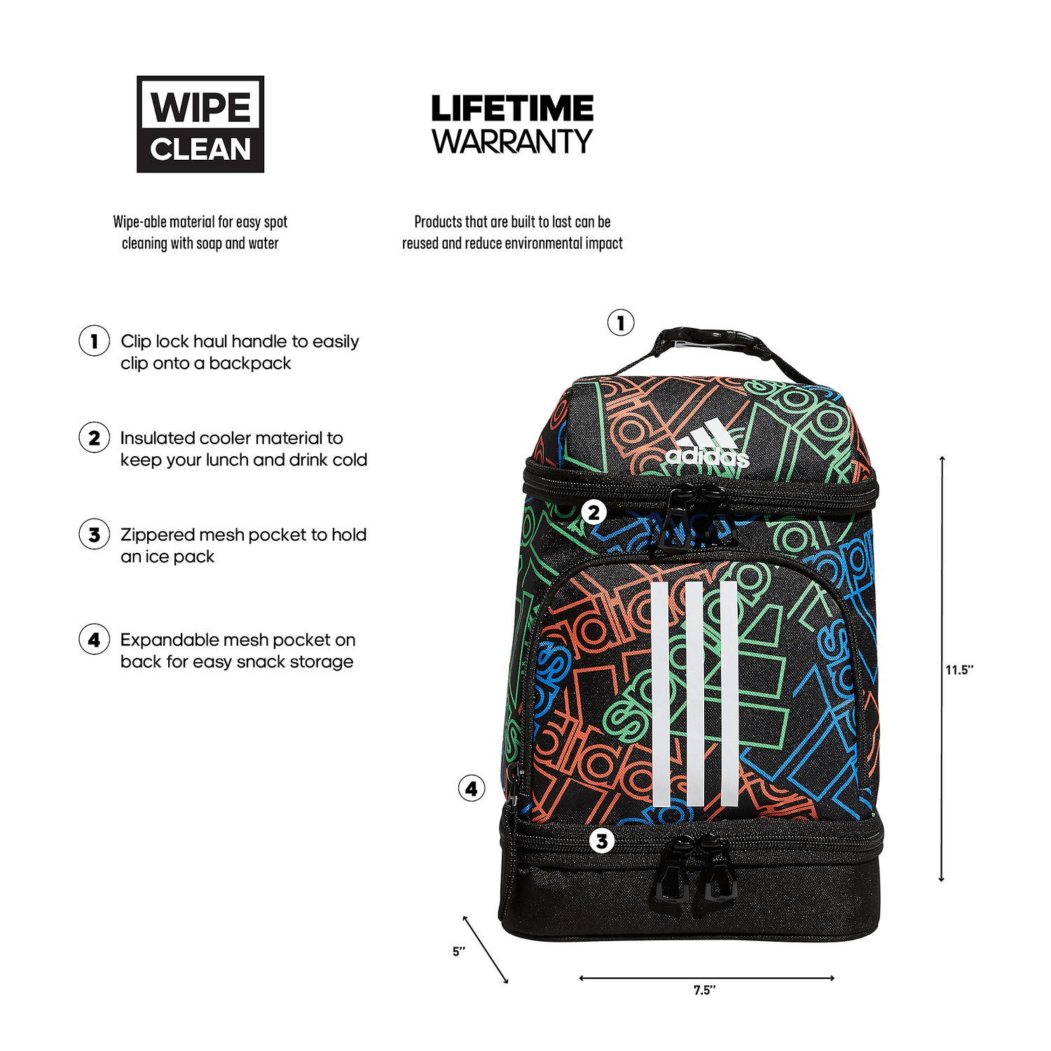 adidas Excel 2 Lunch Bag Unisex Accessories Bags & Backpacks