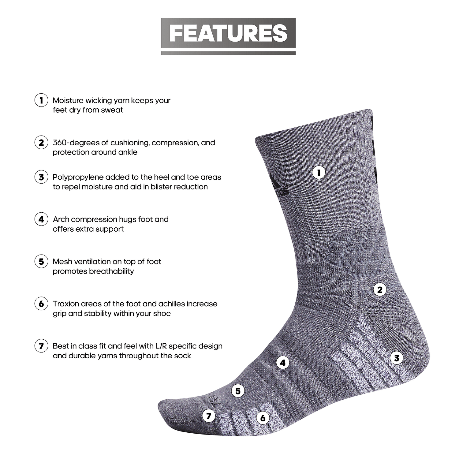 adidas Creator 365 Crew Socks Unisex Accessories Socks