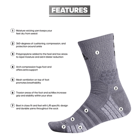 adidas Creator 365 Crew Socks Unisex Accessories Socks