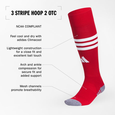 adidas 3 Stripe Hoop 2 OTC Socks Unisex Accessories Socks