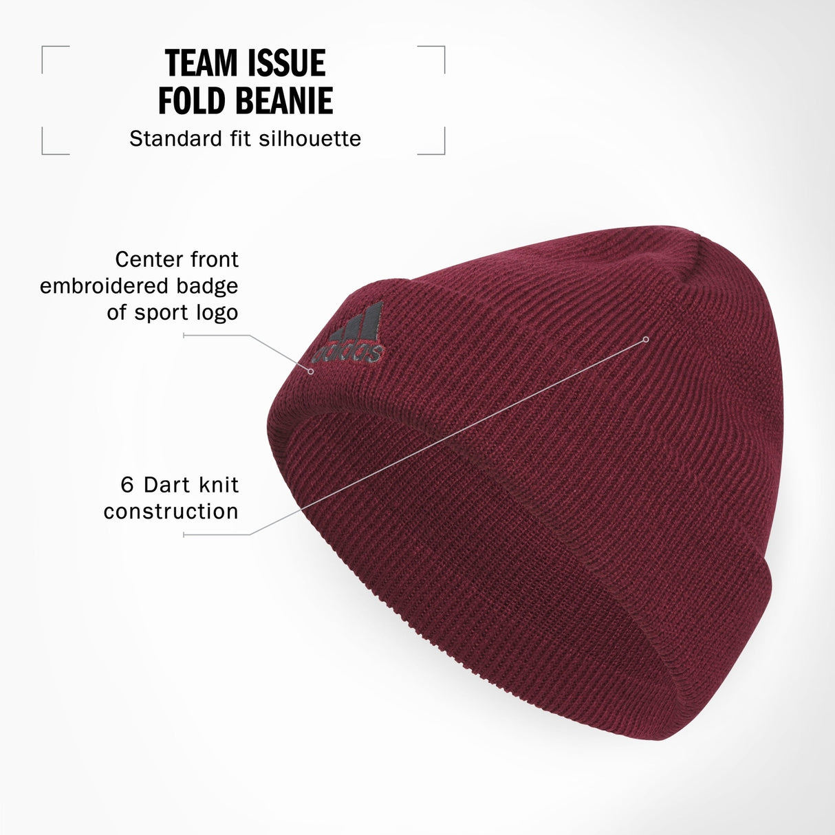 adidas Men's Team Issue Fold Beanie Unisex Accessories Hats & Caps