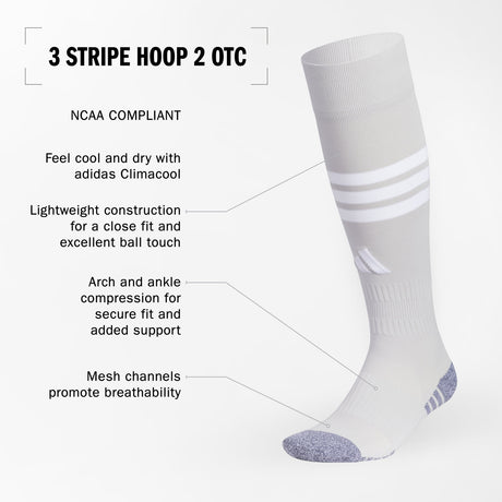 adidas 3 Stripe Hoop 2 OTC Socks Unisex Accessories Socks