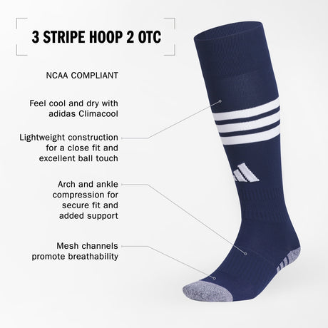 adidas 3 Stripe Hoop 2 OTC Socks Unisex Accessories Socks