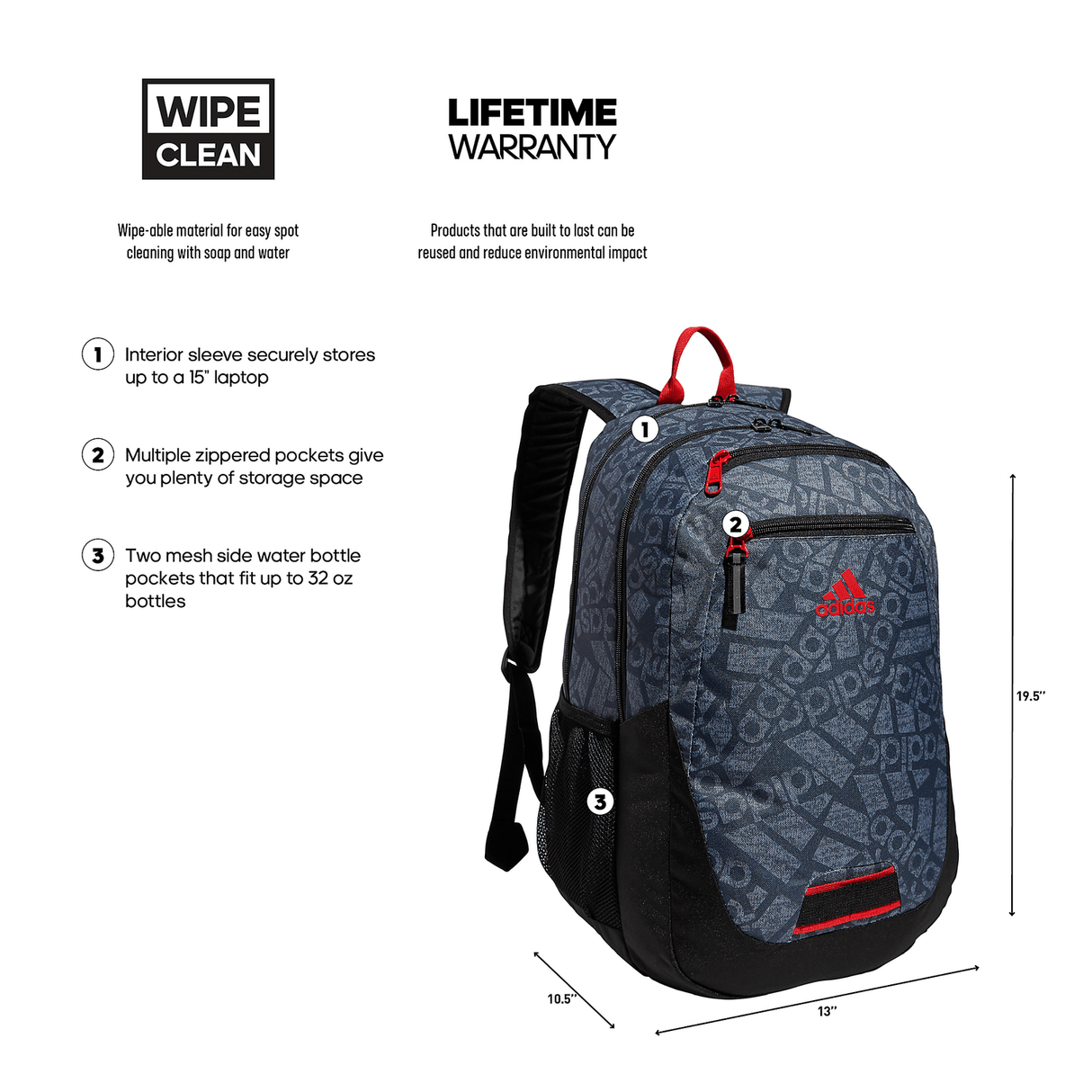 adidas Foundation 6 Backpack Unisex Accessories Bags & Backpacks