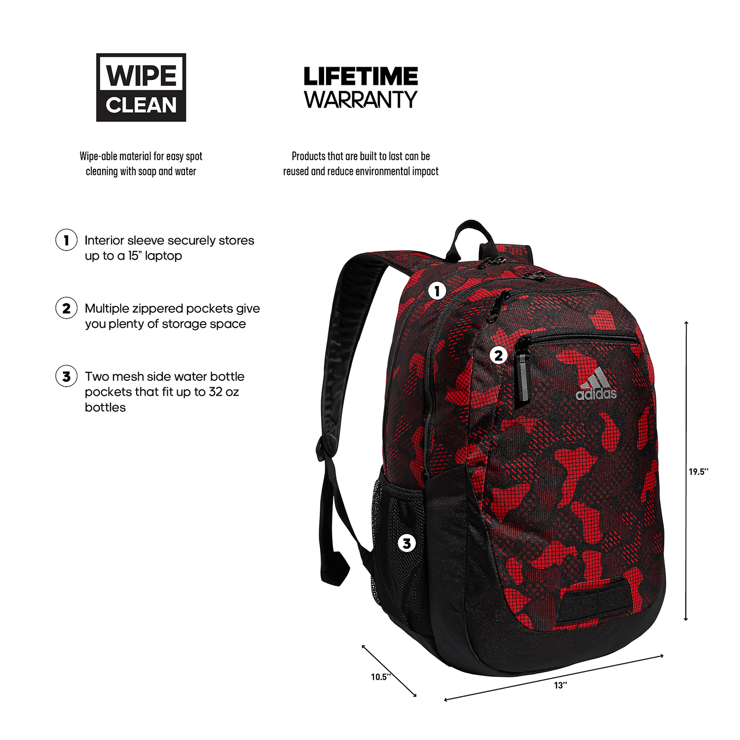 adidas Foundation 6 Backpack Unisex Accessories Bags & Backpacks